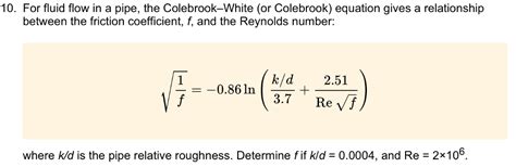 Colebrook White Equation - Tessshebaylo