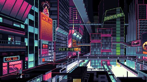 Cyberpunk City Pixel Art Wallpaper, HD Artist 4K Wallpapers, Images and Background - Wallpapers Den