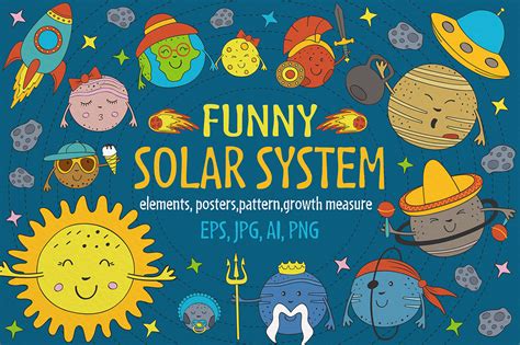 funny solar system | Custom-Designed Graphics ~ Creative Market