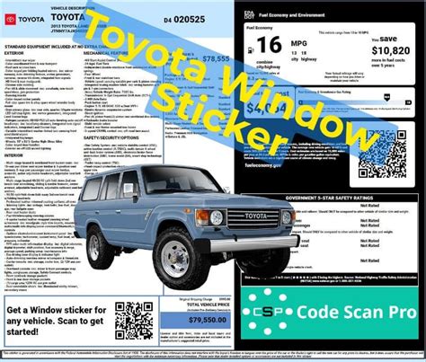 Toyota Window Sticker : r/window_sticker