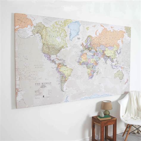 giant canvas world map by maps international | notonthehighstreet.com