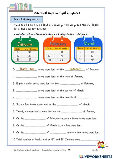 Cardinal and ordinal numbers online activity for Grade4 - Form2. You can do the exercises o ...