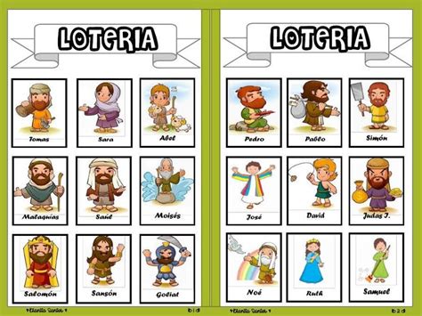 Loteria Personajes Biblicos | PDF | Sunday school crafts, Bible characters, Kids church