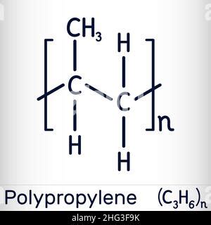 Polypropylene (polypropene, PP) plastic, chemical structure. Skeletal formula Stock Vector Image ...