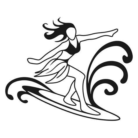 Surfer Girl Silhouette at GetDrawings | Free download