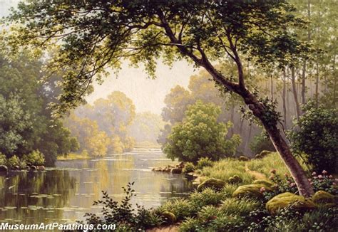 Famous Landscape Paintings River Landscape in Summer