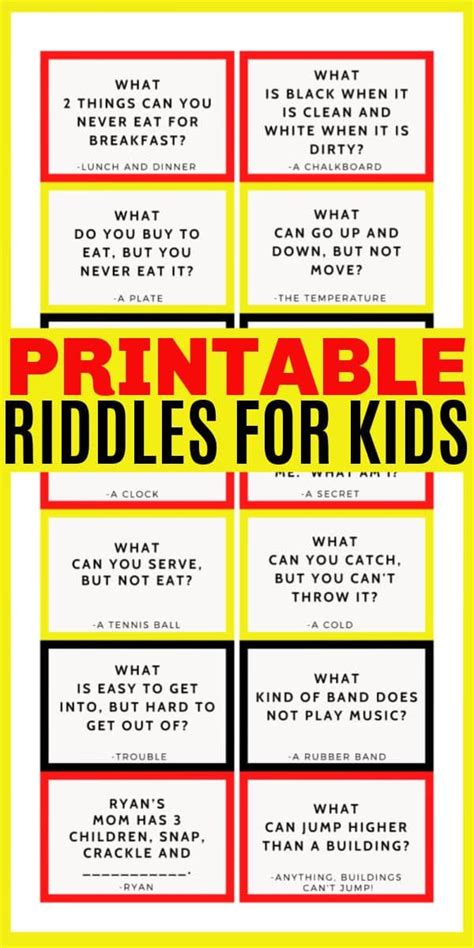 These printable riddles for kids are fun to solve and will get your child thinking critically ...