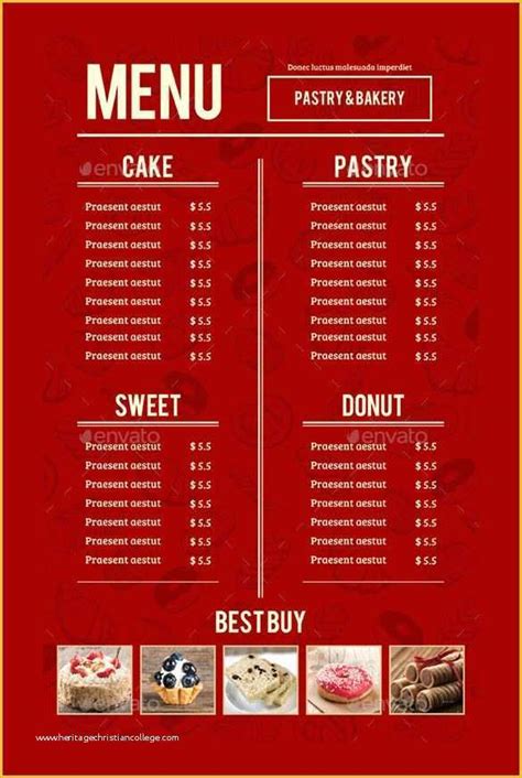 Bakery Menu Templates Free Download Of 30 Bakery Menu Templates Psd Pdf Eps Indesign ...