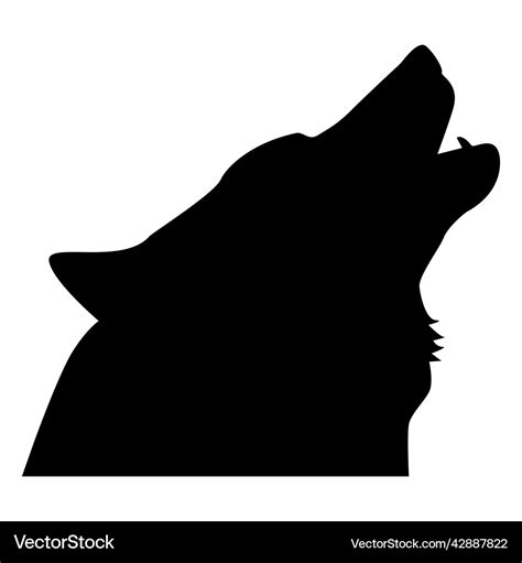 Wolf head howling silhouette high quality Vector Image