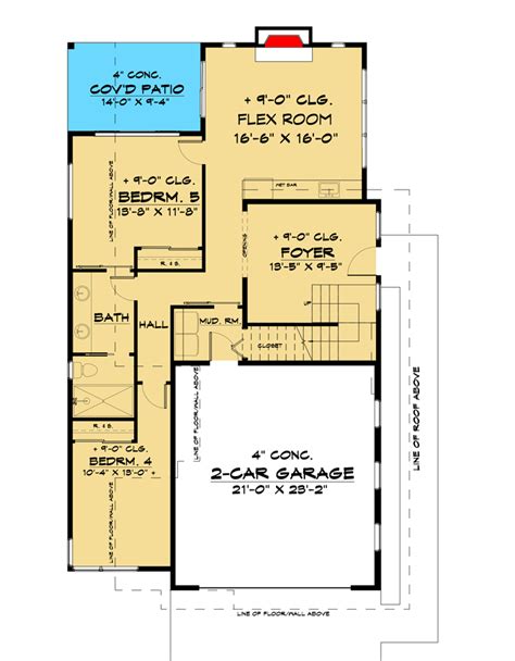 3-Story Modern House Plan with Prep Kitchen and Bedrooms on Every Floor - 666171RAF ...