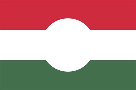 The flag of the Hungarian Revolution in 1956, which had the communist emblem in the centre cut ...