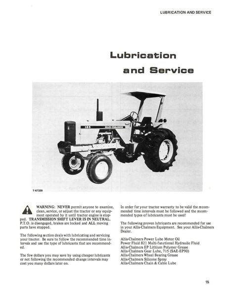 Allis-Chalmers 185 Diesel Tractor - Operator's Manual