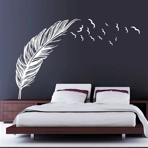 DIYSuper Large Feather Removable Wall Decal Sticker Vinyl Art Decal Mural Vinyl Home Decor Room ...