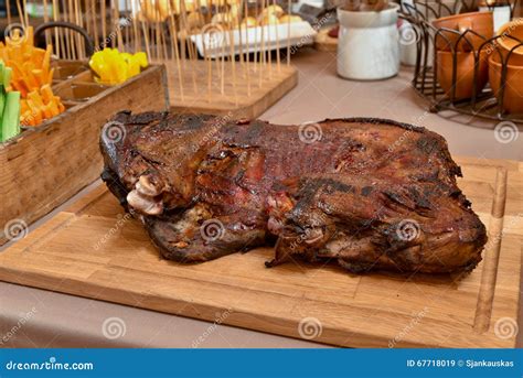 Roast boar stock image. Image of entertainment, arrangement - 67718019