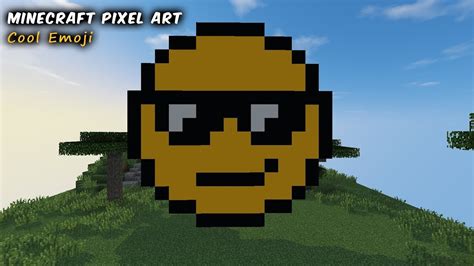 Minecraft Pixel Art - Cool Emoji - YouTube