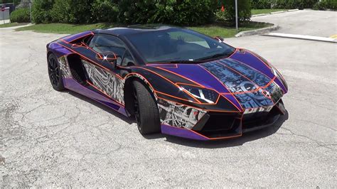 7 tron lamborghini aventador roadster by custom wrap design front three quarters - SSsupersports