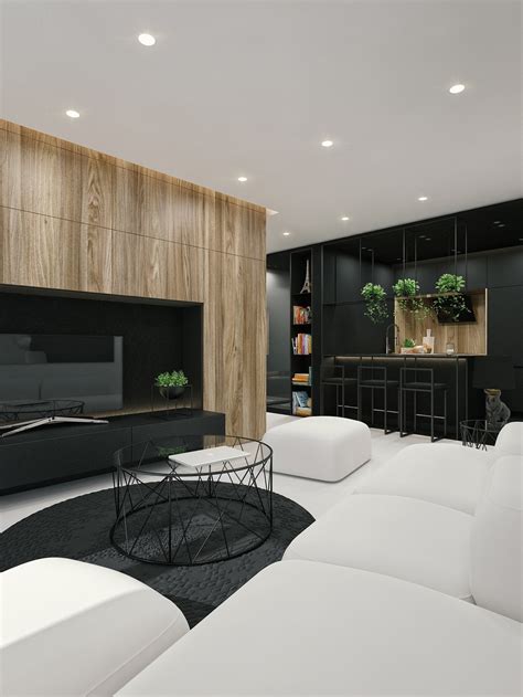 Black And White Interior Design Ideas: Modern Apartment by ID White - Architecture Beast