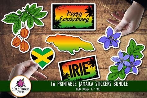 Jamaica Flag Stickers | Rasta Jamaica Digital Stickers Pack