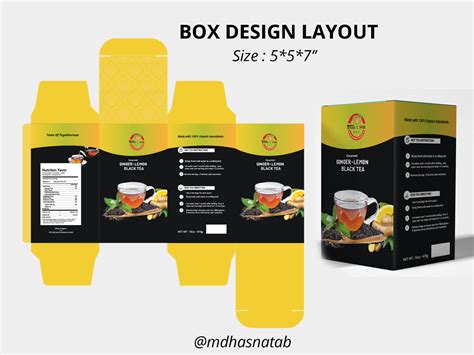 Tea Box design layout Ginger lemon black tea box packaging by Md Hasnat ...