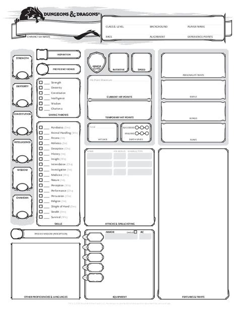 Free Printable Dnd Character Sheets