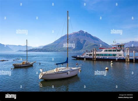 Ferry boat in Lake Como travel in Italy Stock Photo - Alamy