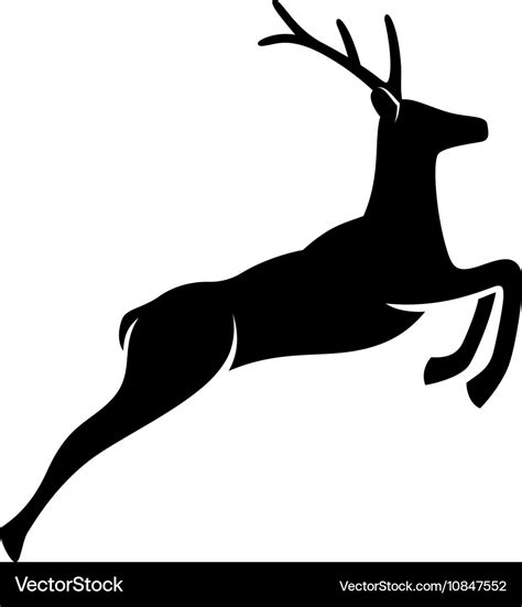 Jumping deer - silhouette Royalty Free Vector Image