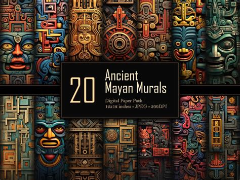 Ancient Mayan Murals, Mayan Art, Mayan Digital Paper Pack, 300DPI, Commercial Use - Etsy