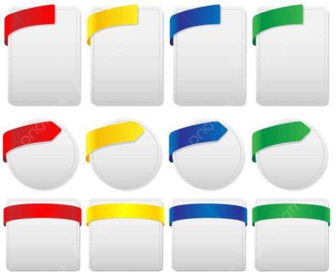 Set Of Labels Template Blank Yellow Vector, Template, Blank, Yellow PNG and Vector with ...