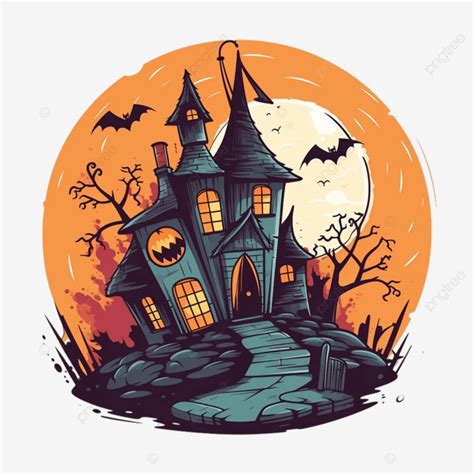 Halloween Haunted House Illustration, House, Building, Halloween PNG ...