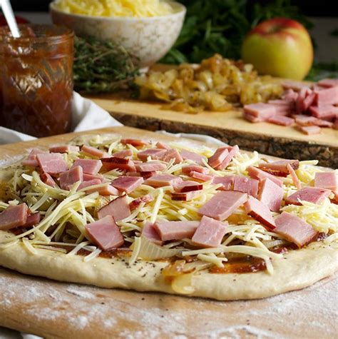 Ham and Cheese Pizza with Caramelized Onions and Apple Butter | Recipe | Ham and cheese, Cooking ...