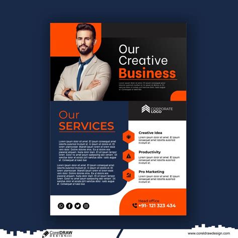 Download business company flyer design template premium free design vector | CorelDraw Design ...