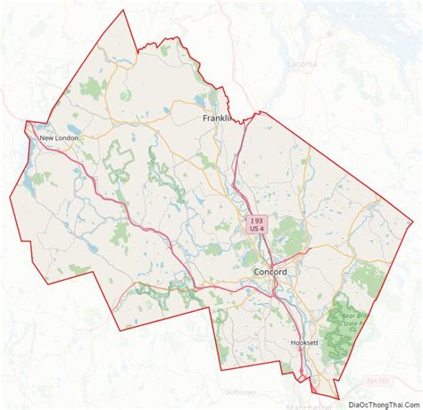 Map of Merrimack County, New Hampshire