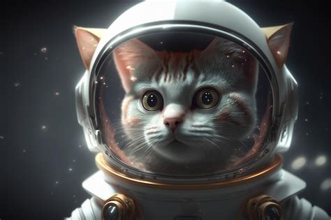 Premium AI Image | A cat in a space suit