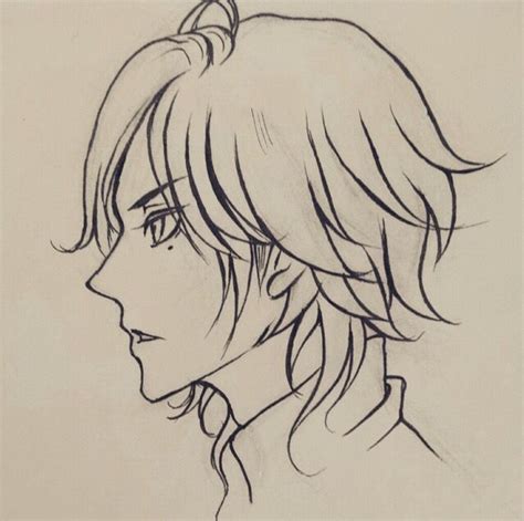 Anime guy profile view | Side face drawing, Side view drawing, Profile drawing