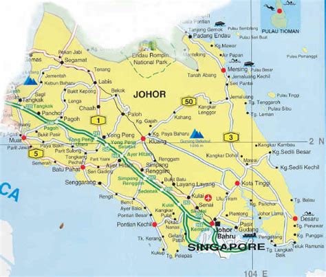 Johor High way map, City map, Street map, direction map, location map, road map