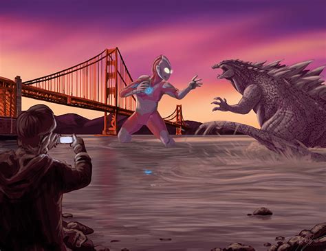 Ultraman VS Godzilla by ScaredyDave on Newgrounds