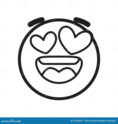 Isolated Heart Eyes Emoji Face Stock Vector - Illustration of emotion, isolated: 225109037