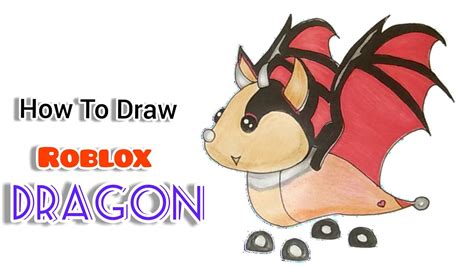 How To Draw A Dragon / BatDragon | Roblox Adopt Me Pet | Cute drawings - YouTube