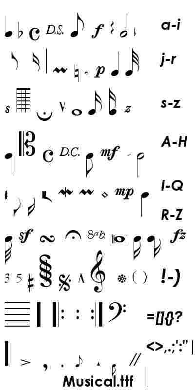 Music Symbols Fonts And Symbols Music Symbols Beautiful Fonts Symbols | Images and Photos finder