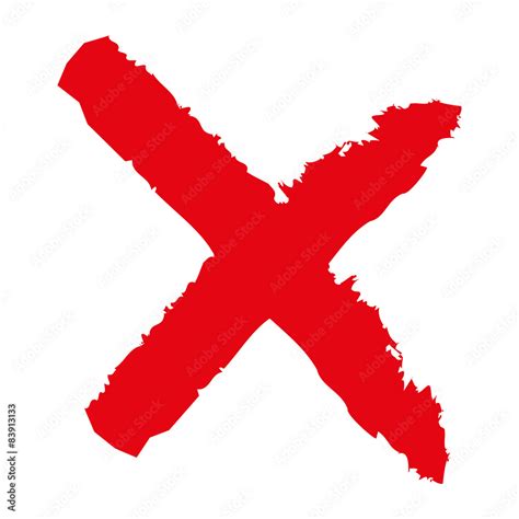 X - Red cross handwritten vector illustration Stock Vector | Adobe Stock