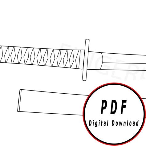 Samurai Katana and scabbard generic type template/pattern - Etsy México