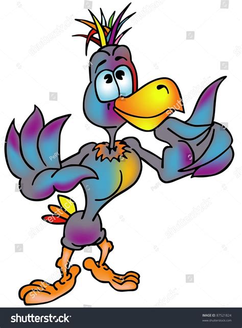 Rainbow Bird Colored Cartoon Illustration Stock Illustration 87521824 | Shutterstock