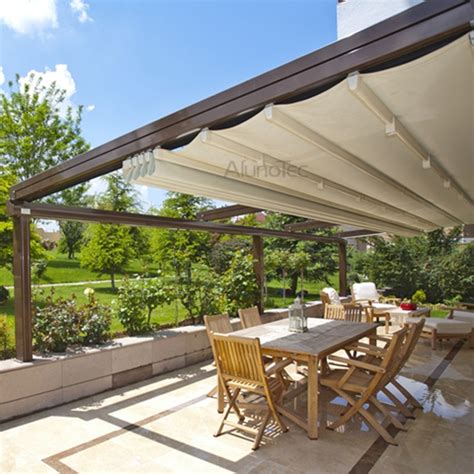 Outdoor Pergola Retractable Folding Motorized Louvre Roof For Car Shading - Buy Motorized Louvre ...