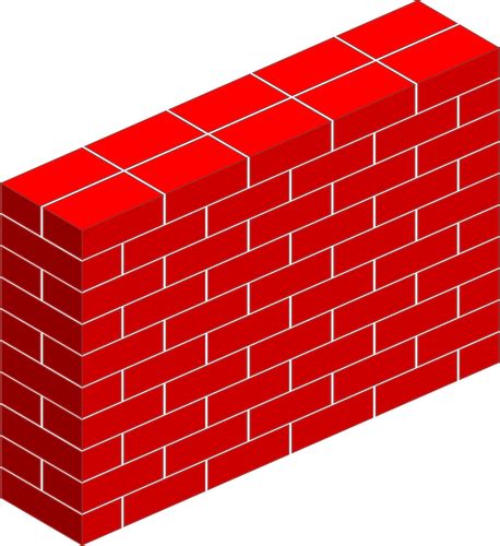 Simple red brick wall vector clip art | Public domain vectors