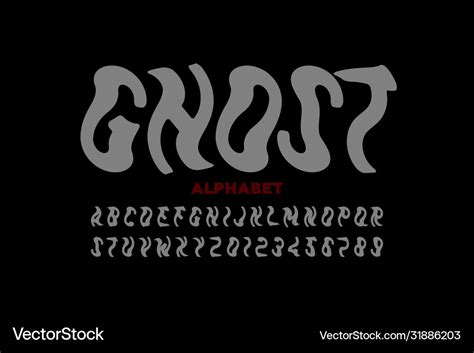 Ghost style halloween font Royalty Free Vector Image