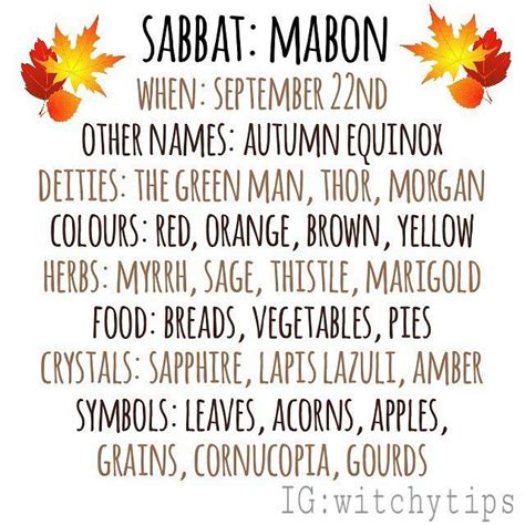 Mabon correspondences 🍂🦊 This year Mabon is on September 22nd! | Mabon ...