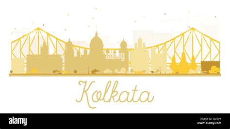 Kolkata City skyline golden silhouette. Vector illustration. Simple ...