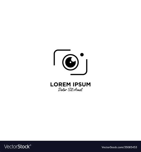 Camera logo icon line outline monoline Royalty Free Vector