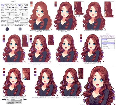 Hyan Style - Shading curly brown hair by Hyan-Doodles | Art tutorials ...