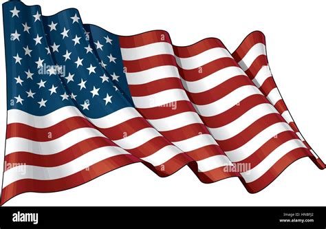 Illustration of a waving American flag against white background Stock Vector Image & Art - Alamy